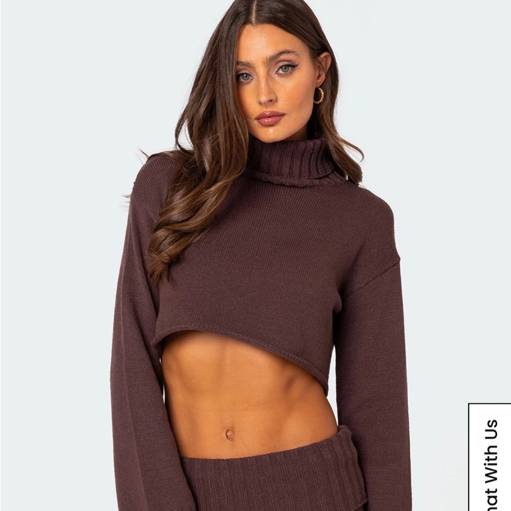 Edikted knit cropped sweater and mini skirt set.

Brand new with tags